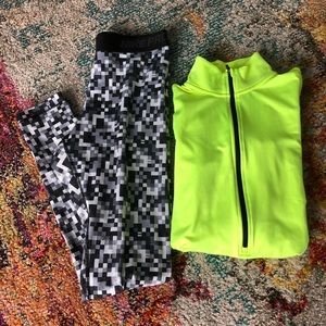 nike leggings and nike warmup jacket!!